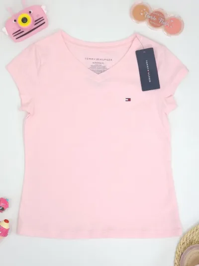 Camiseta Tommy Hilfiger para muchacha color rosa