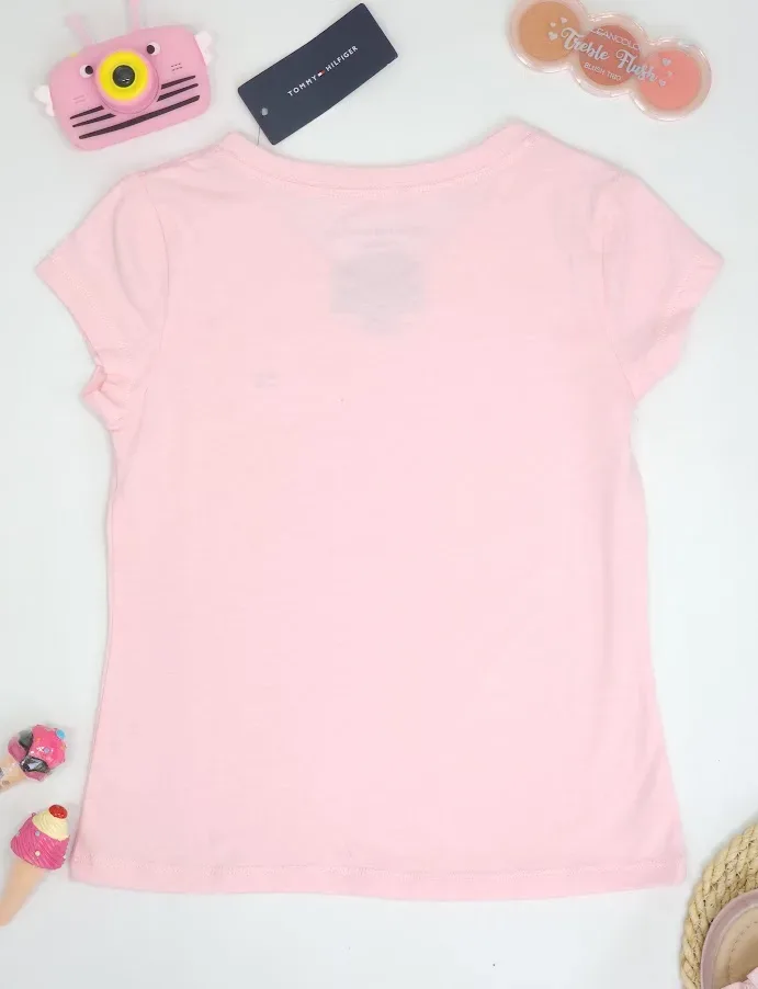 Camiseta Tommy Hilfiger para muchacha color rosa