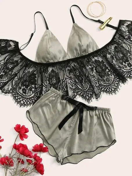 Lencería para dama color gris