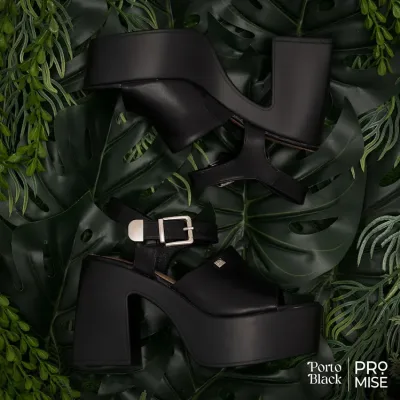 Sandalias Promise Porto Black  para dama