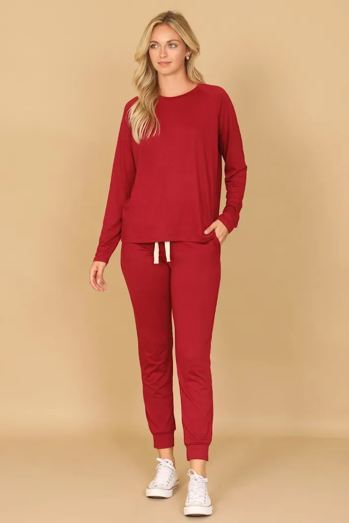 Conjunto you & me para dama YMP40001V color vino