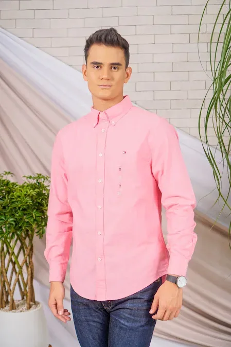 Camisa Tommy Hilfiger para caballero color rosa
