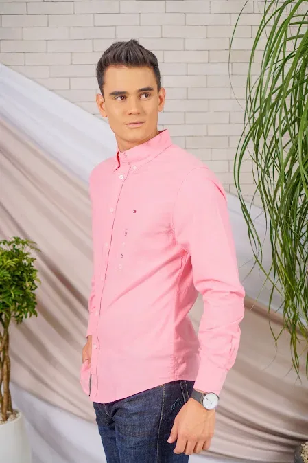 Camisa Tommy Hilfiger para caballero color rosa