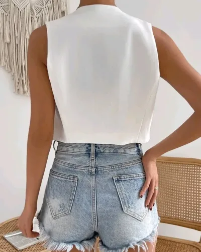 Chaleco crop para dama