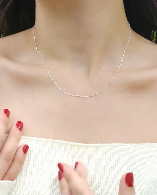 Collar plata 925 para dama color plateado #15