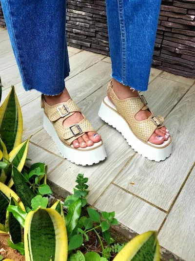 Sandalias Coral Portofino Raffia para Dama