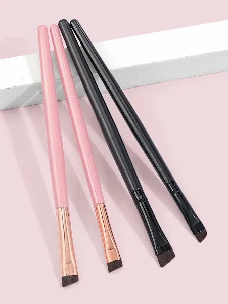 Set de brochas de maquillaje color rosa y negro