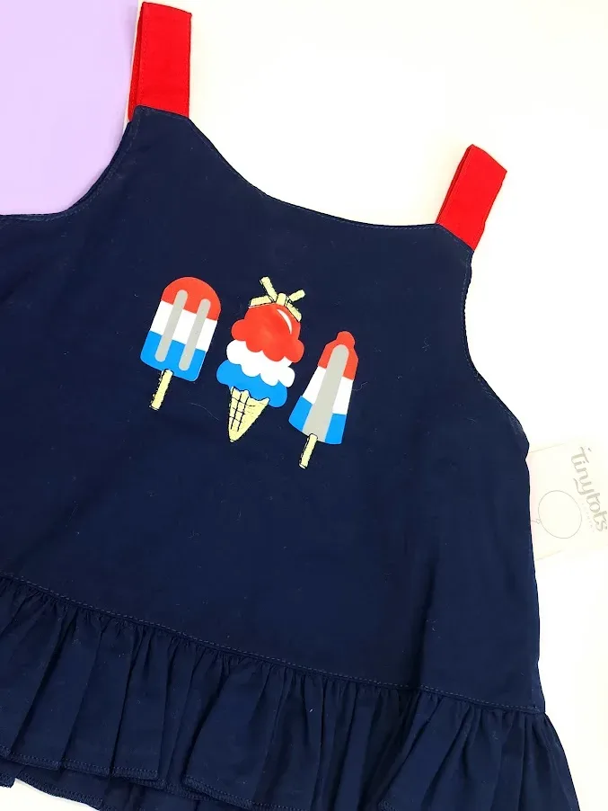 Conjunto para niña color rojo y azul 1725