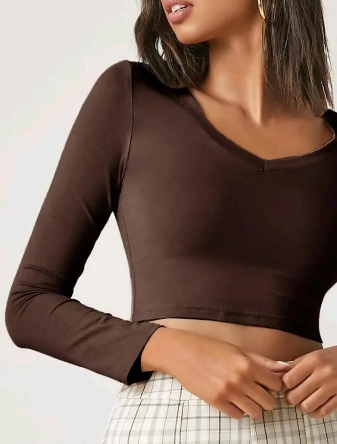 Blusa para dama color café