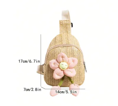 Bolso trenzado de flor para niña