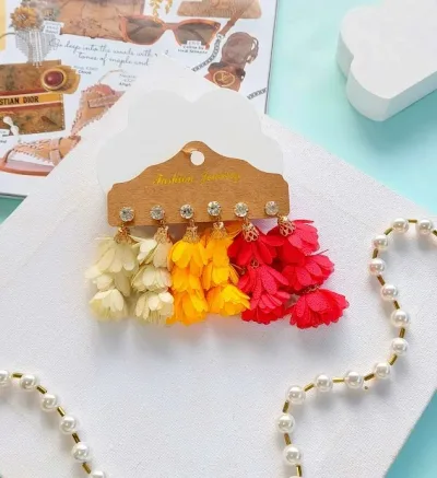 Set de aretes de fantasía para dama multicolor