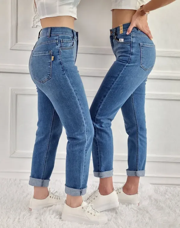 Mom Jeans para dama EP1886 color azul