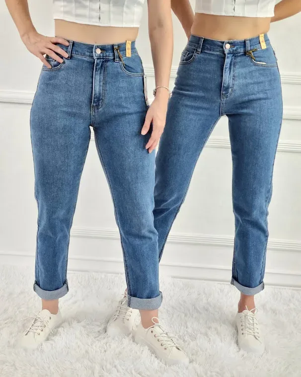 Mom Jeans para dama EP1886 color azul