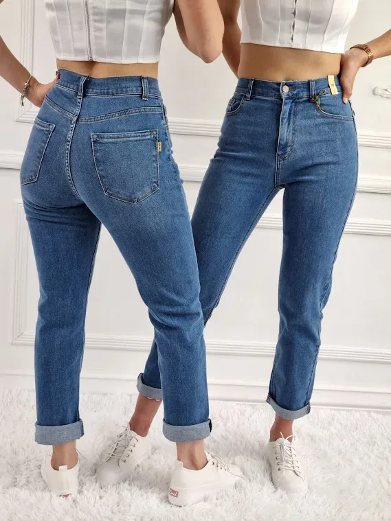 Mom Jeans para dama EP1886 color azul