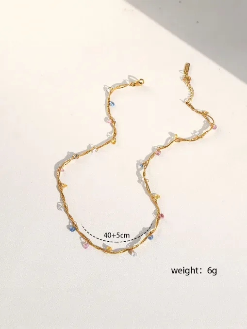 Cadena acero inoxidable diseño de diamantes #MULTICOLOR
