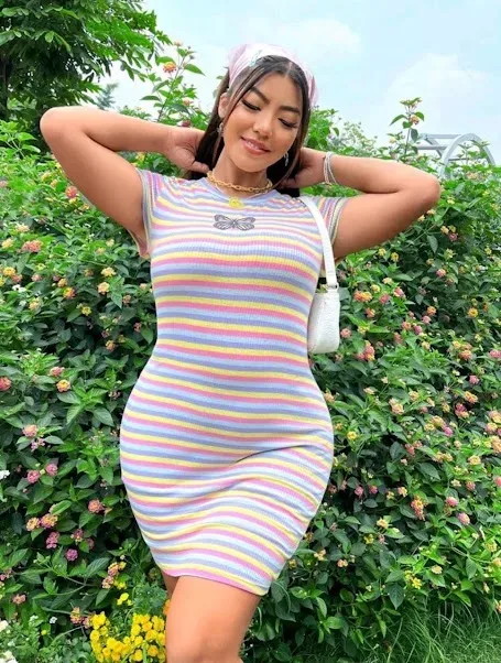 Vestido para dama diseño a rayas