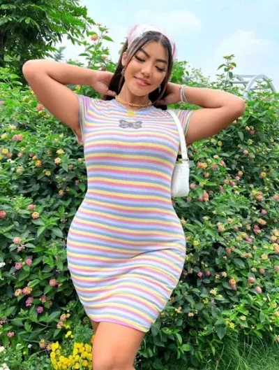 Vestido para dama diseño a rayas