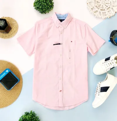 Camisa Tommy Hilfiger para caballero color rosa