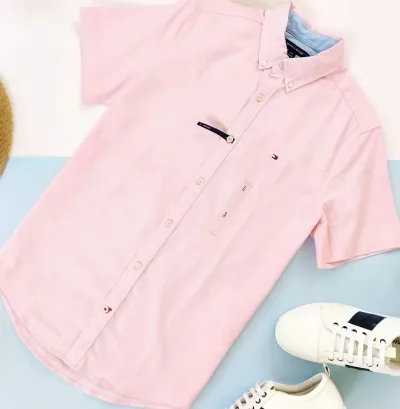 Camisa Tommy Hilfiger para caballero color rosa