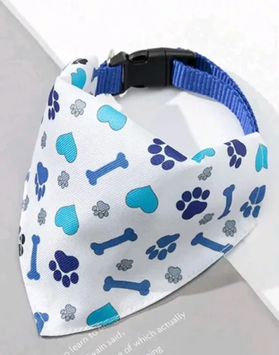 1 pieza pañuelo para mascotas con estampado de hueso y corazón