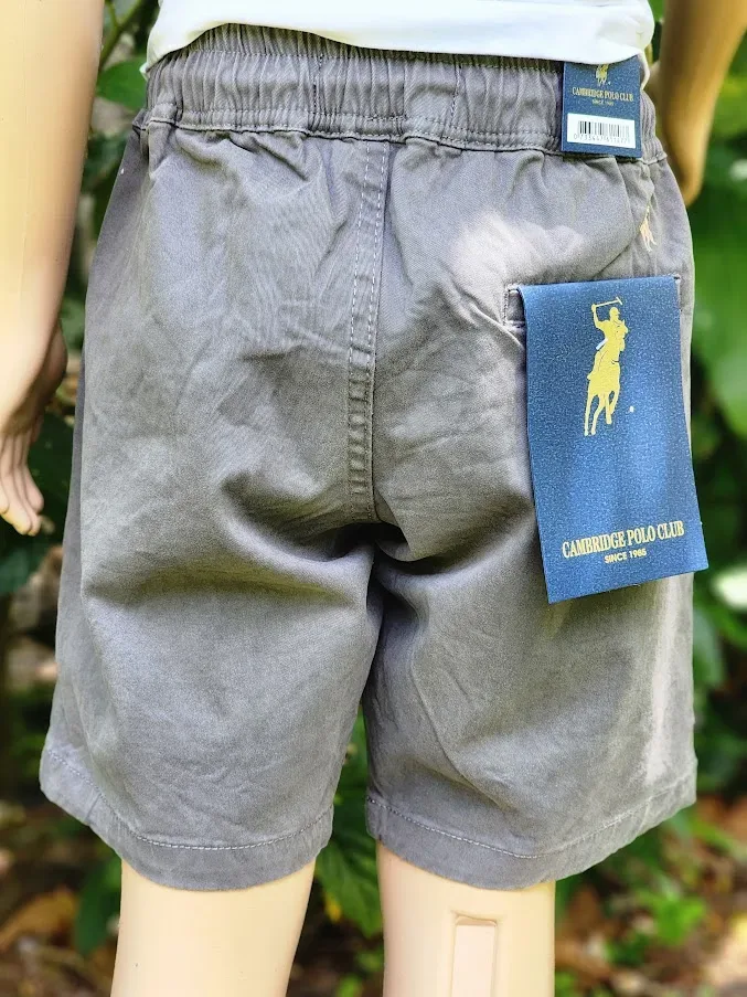 Short Cambridge Polo Club para niño color gris