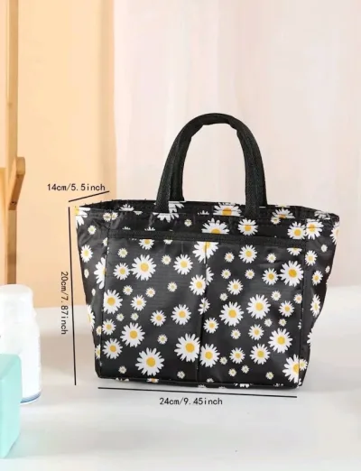 Lonchera térmica con estampado de margarita