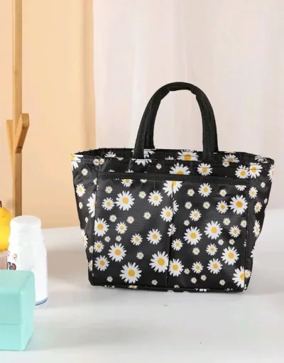 Lonchera térmica con estampado de margarita