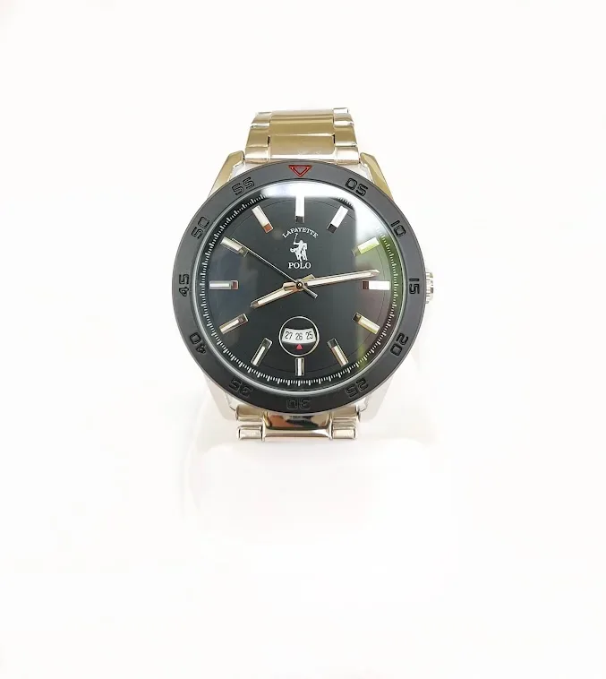 Reloj Polo Lafayette para caballero plateado con negro