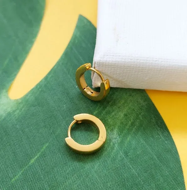 Aretes de acero inoxidable para dama mini argollas