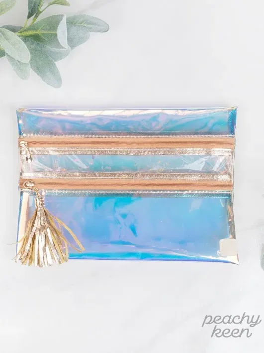 Cartera multiuso para dama color tonasol y dorado