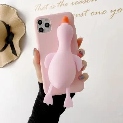 Funda para celular rosa  diseño de Ganso