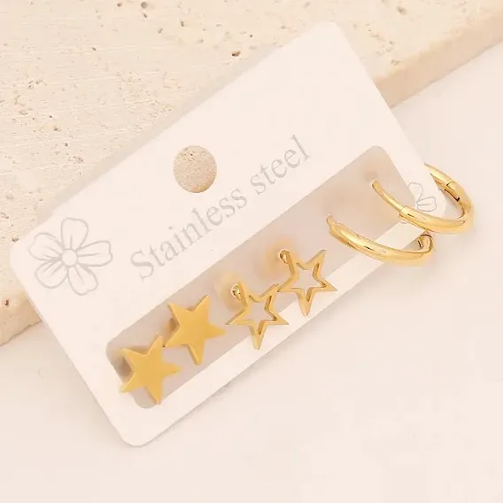 Set de aretes de Acero Inoxidable para Dama