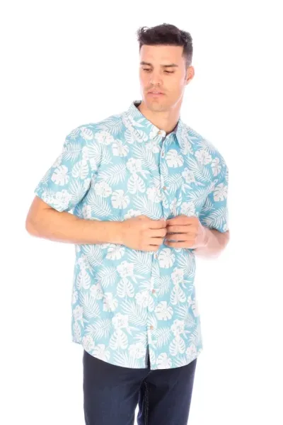 Camisa para caballero  diseño tropical