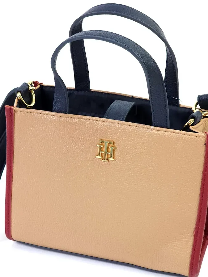 Bolso Tommy Hilfiger para dama color azul, rojo y beige