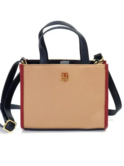 Bolso Tommy Hilfiger para dama color azul, rojo y beige