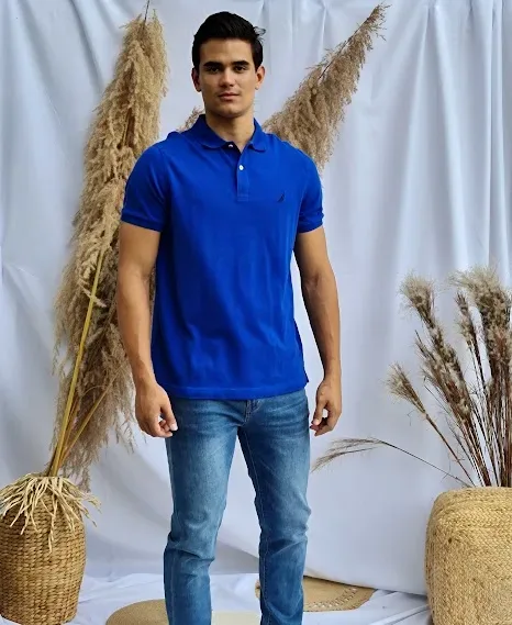 Camiseta Naútica para caballero color azul