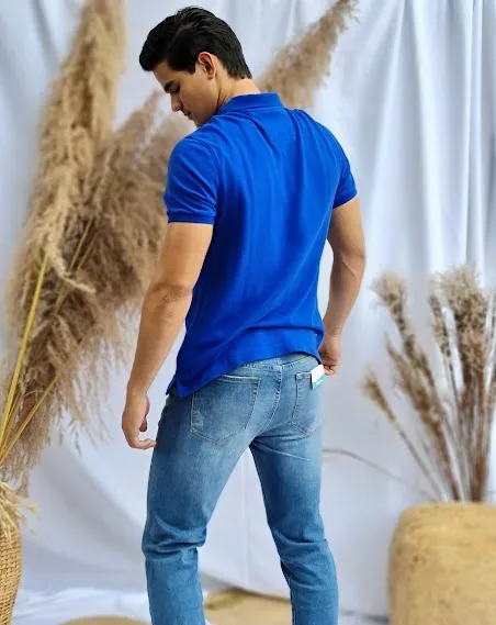 Camiseta Naútica para caballero color azul