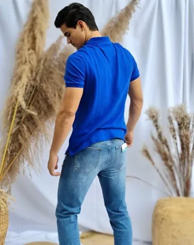 Camiseta Naútica para caballero color azul