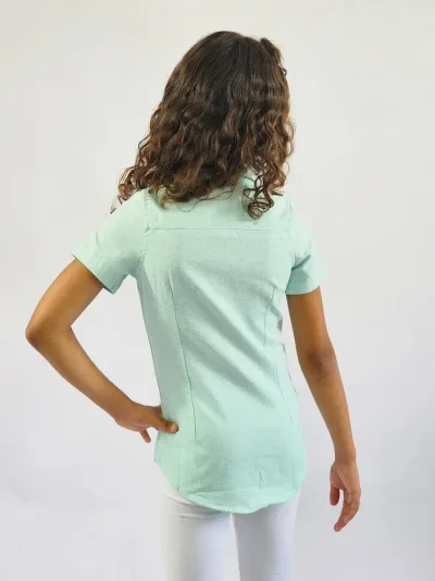 Camisa Cambrige Polo para niña verde menta
