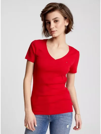 Camiseta Tommy Hilfiger para dama color rojo