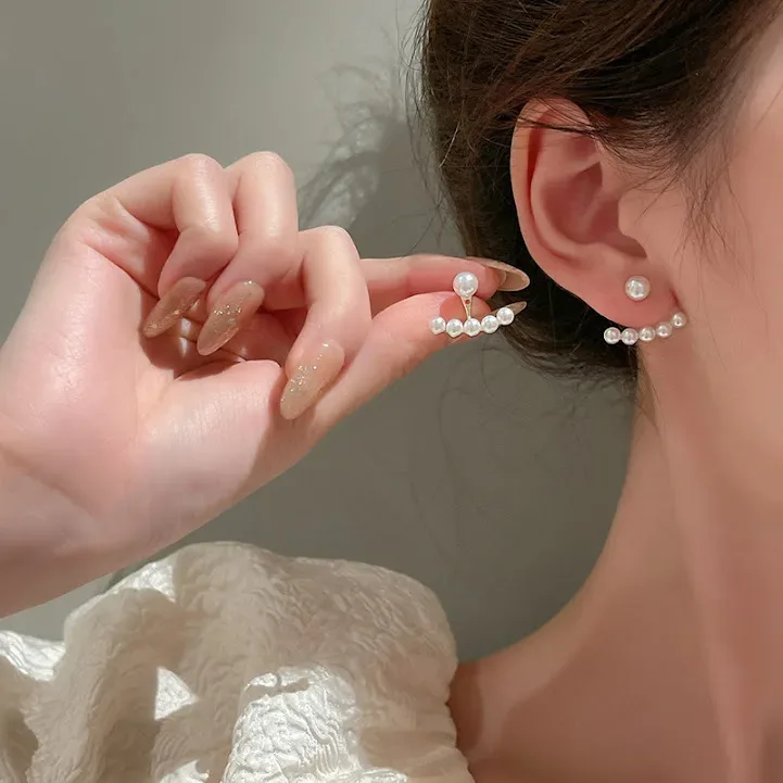 Aretes de Aleación con perlas