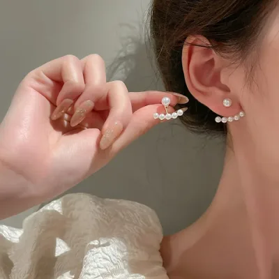 Aretes de Aleación con perlas