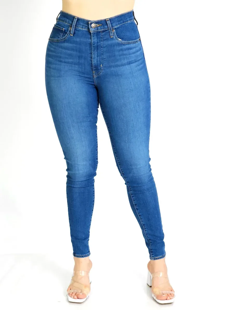 Jeans para dama Levis 0184 Mile High super skinny color azul
