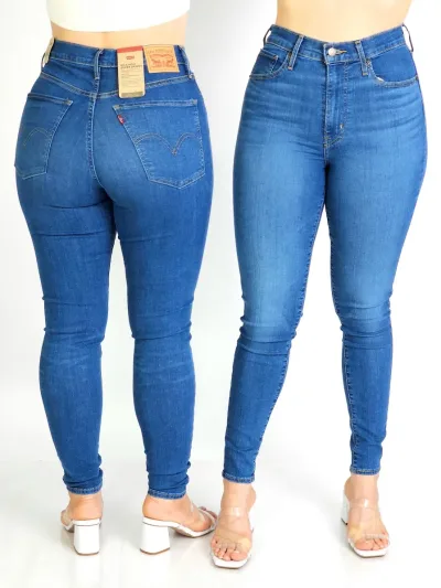 Jeans para dama Levis 0184 Mile High super skinny color azul