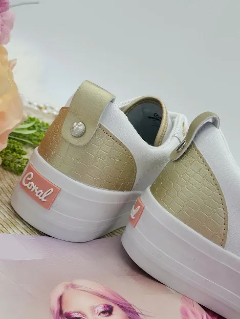 Tenis Coral Layla White Gold