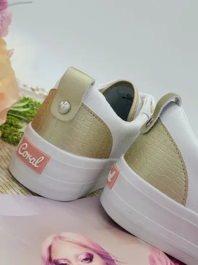 Tenis Coral Layla White Gold