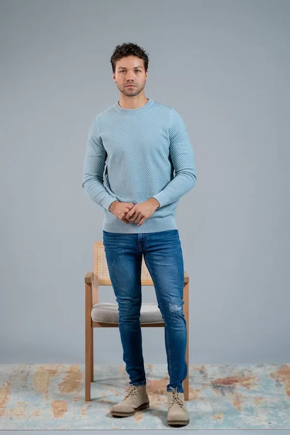 Jeans Skinny Fit Estivaneli para caballero color azul JMB-4188