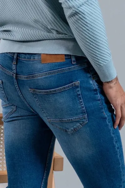 Jeans Skinny Fit Estivaneli para caballero color azul JMB-4188