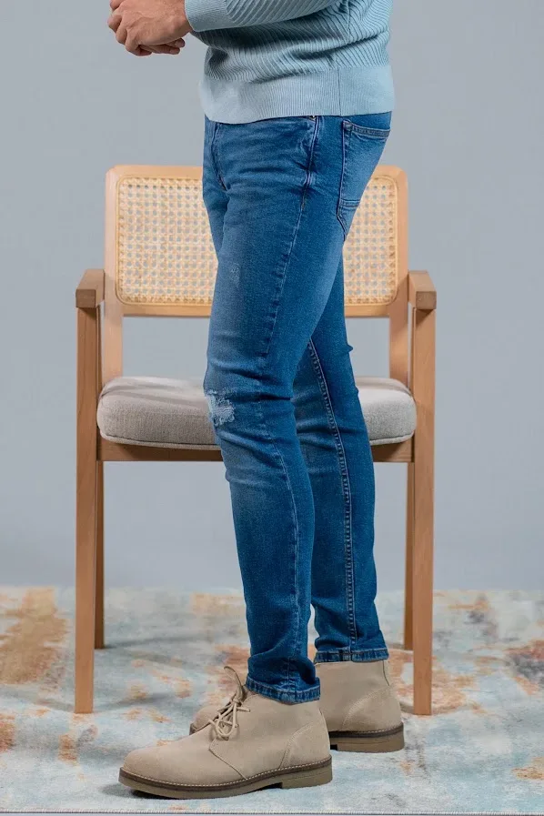 Jeans Skinny Fit Estivaneli para caballero color azul JMB-4188