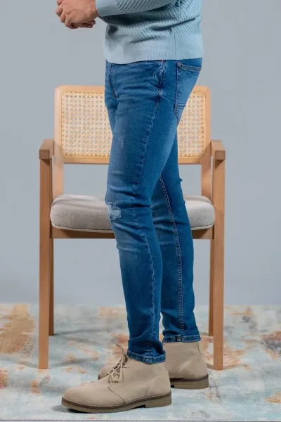 Jeans Skinny Fit Estivaneli para caballero color azul JMB-4188